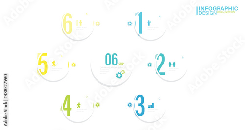 Infographic Elements stock illustration Infographic, Number 6, Part Of, Steps , Icons