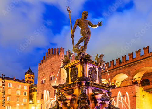 Bologna, Italy - Neptune Fountain, Piazza Maggiore