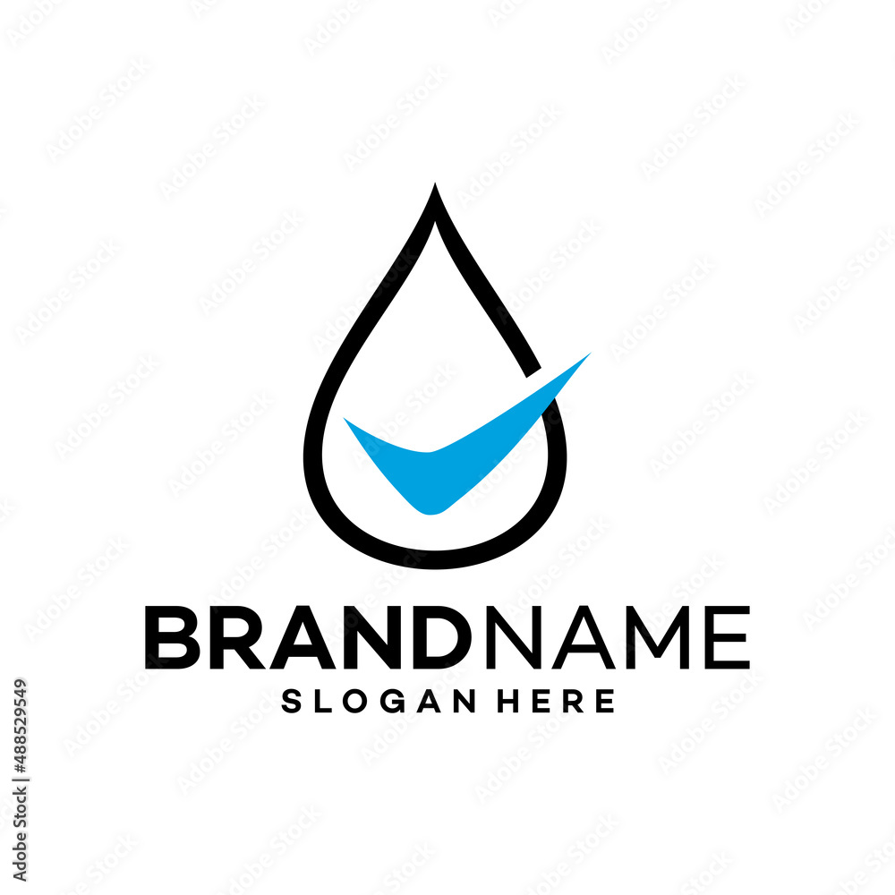 Check Water Icon Logo Design Template Illustration Vector Check Water Icon Logo Design Template Illustration Vector