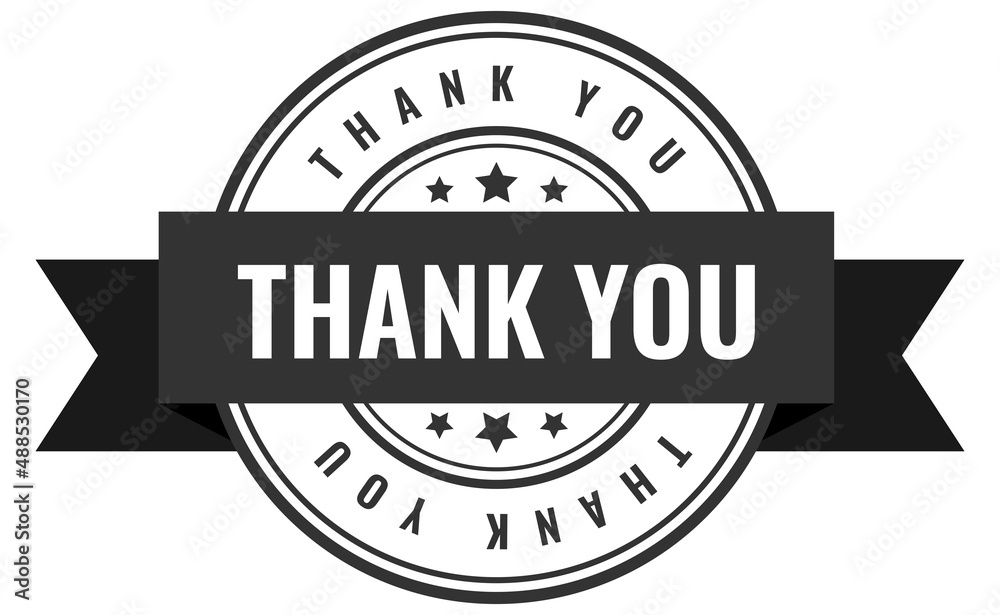 Fototapeta premium Thank you sign icon. Customer service symbol. sticker, badges vector templates. Vector illustration.