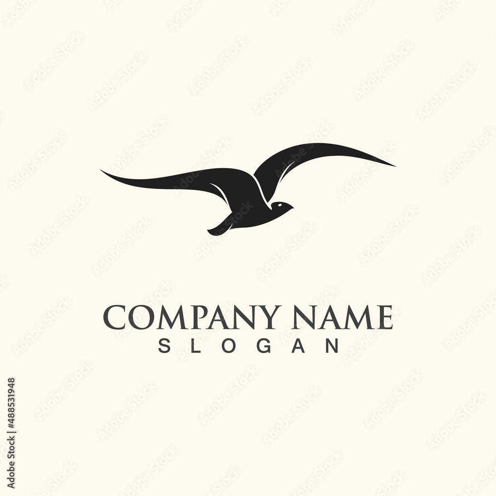 Fototapeta premium Seagull Logo design, themes, templates graphic elements wildlife animal
