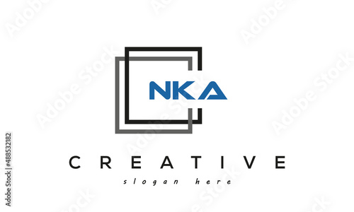 NKA creative square frame three letters logo photo