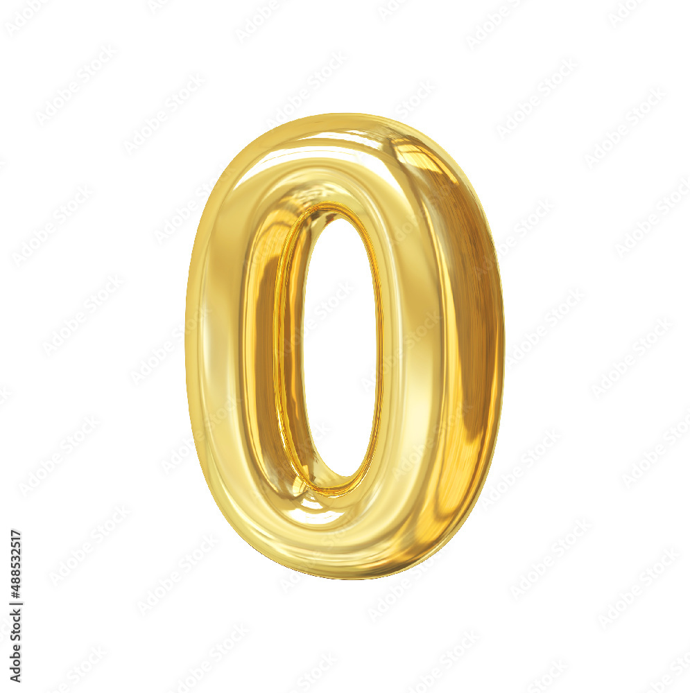 Number 0 Gold 3d Number 0 Gold 3d