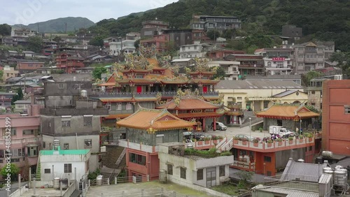 Wallpaper Mural day time new taipei city mountain part temple aerial panorama 4k taiwan  Torontodigital.ca