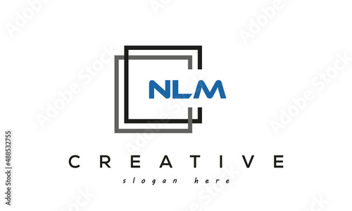 NLM creative square frame three letters logo photo