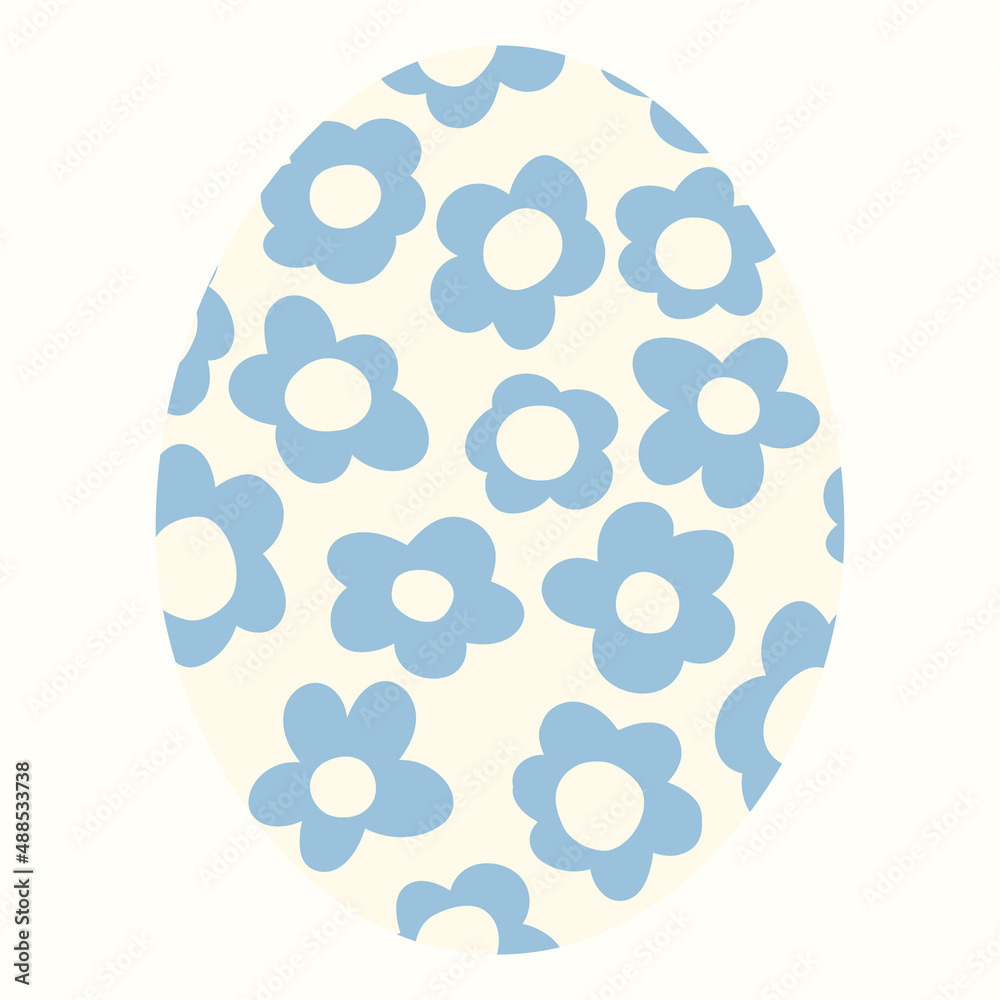 Easter egg vector illustration. Egg icon with cute groovy flowers. colorful illustration with bright colors isolated. Easter egg vector illustration. Egg icon with cute groovy flowers. colorful illustration with bright colors isolated.