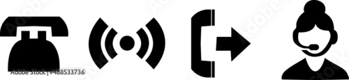 Phone and Call Center Icons Set vector illustration..eps