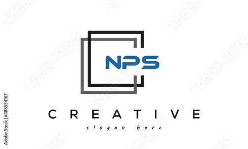 NPS creative square frame three letters logo