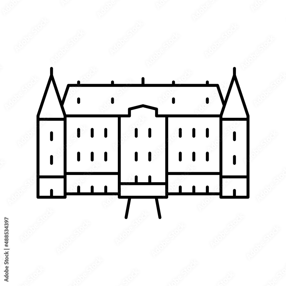chateau house line icon vector illustration chateau house line icon vector illustration
