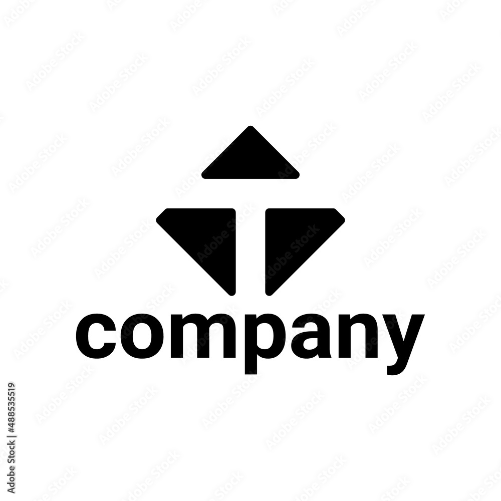 Fototapeta premium letter T square logo design