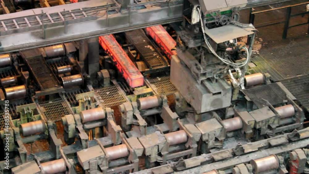Heavy steelmaking continuos casting bloom machine with laser identity etching. Heavy steelmaking continuos casting bloom machine with laser identity etching.