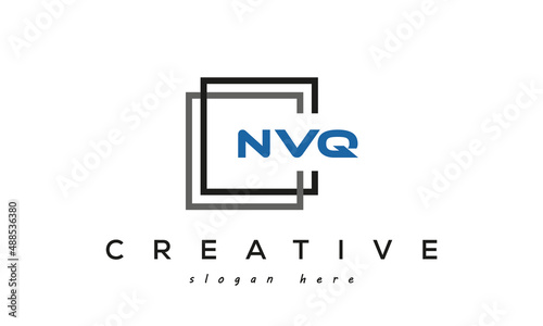 NVQ creative square frame three letters logo photo