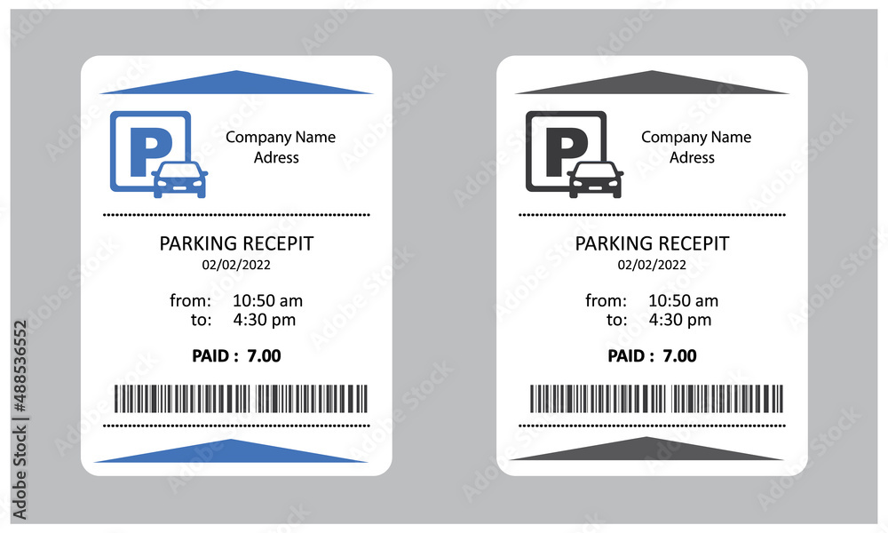 Obraz premium Two different parking tickets, vector.