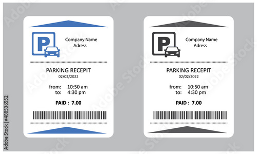 Two different parking tickets, vector.