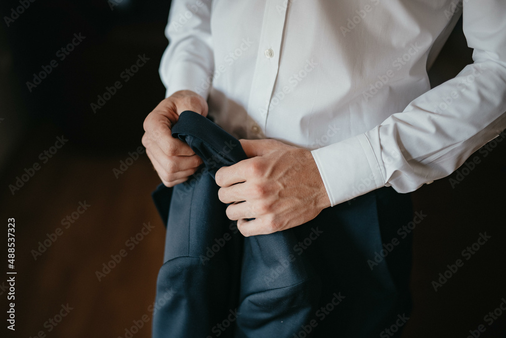 Businessman preparing for a big day at work