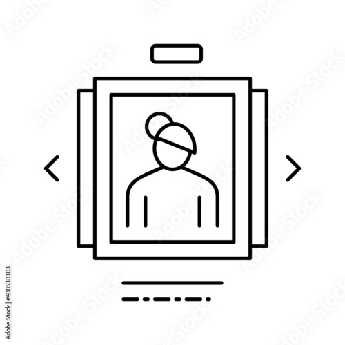 photo list adoption line icon vector illustration