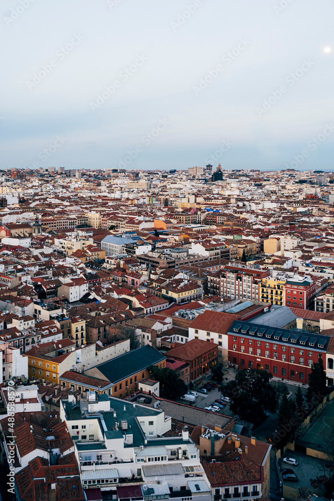 Panoramic view of the Madrid city. Spain.