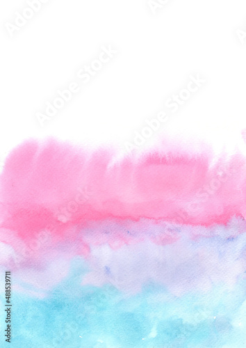 Abstract pink, purple and blue watercolor background for decoration on fantasy and girl concept.