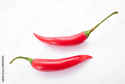 chili peppers on the white