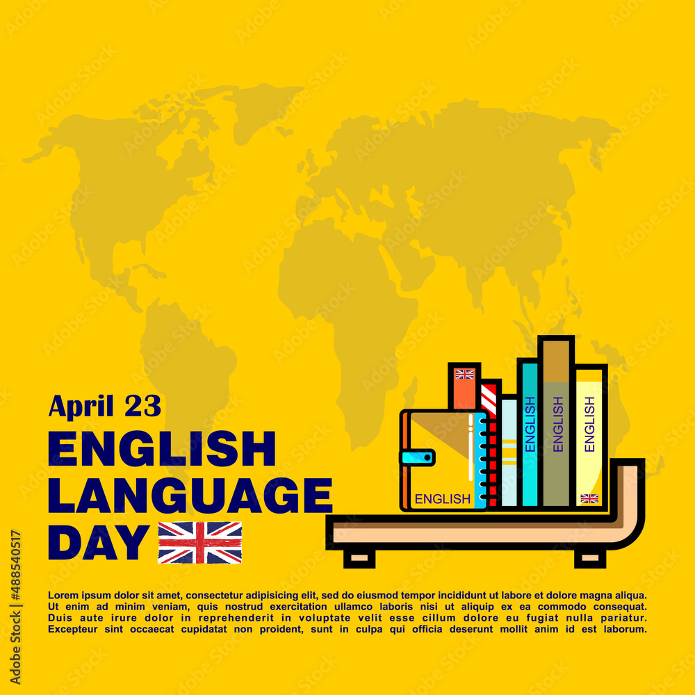 English Language Day, Poster and Banner, vector