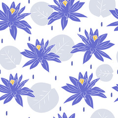 Wandcirkels Pantone 2022 very peri Lotusbladeren patroon in Very Peri  © Alice Vacca