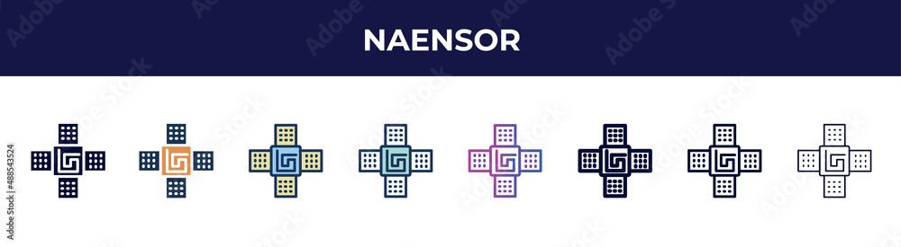 naensor icon in 8 styles. line, filled, glyph, thin outline, colorful, stroke and gradient styles, naensor vector sign. symbol, logo illustration. different style icons set. naensor icon in 8 styles. line, filled, glyph, thin outline, colorful, stroke and gradient styles, naensor vector sign. symbol, logo illustration. different style icons set.