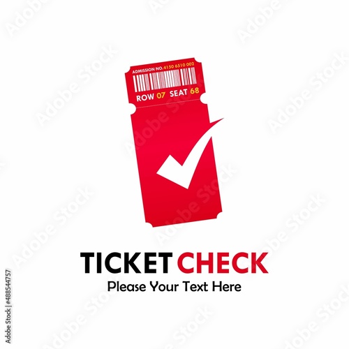 Ticket check logo template illustration