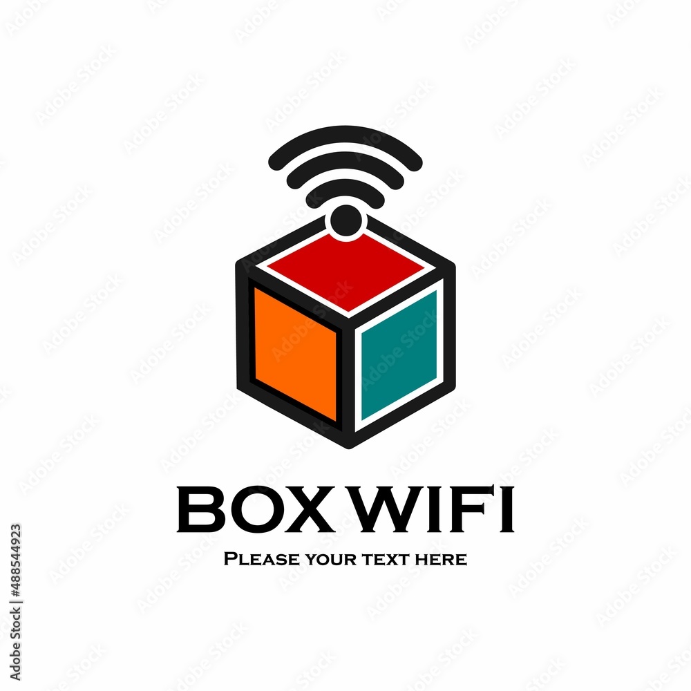 Box wifi logo template illustration Box wifi logo template illustration
