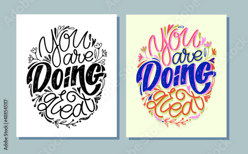 Motivation hand drawn doodle lettering postcard. Lettering art poster, t-shirt design.