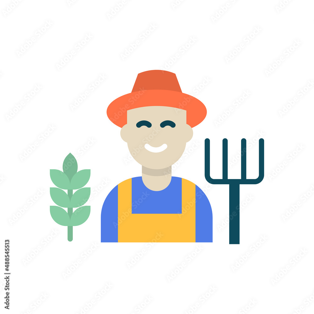 Agriculturist Vector Flat Icon Design illustration. Agriculture and Farming Symbol on White background EPS 10 File