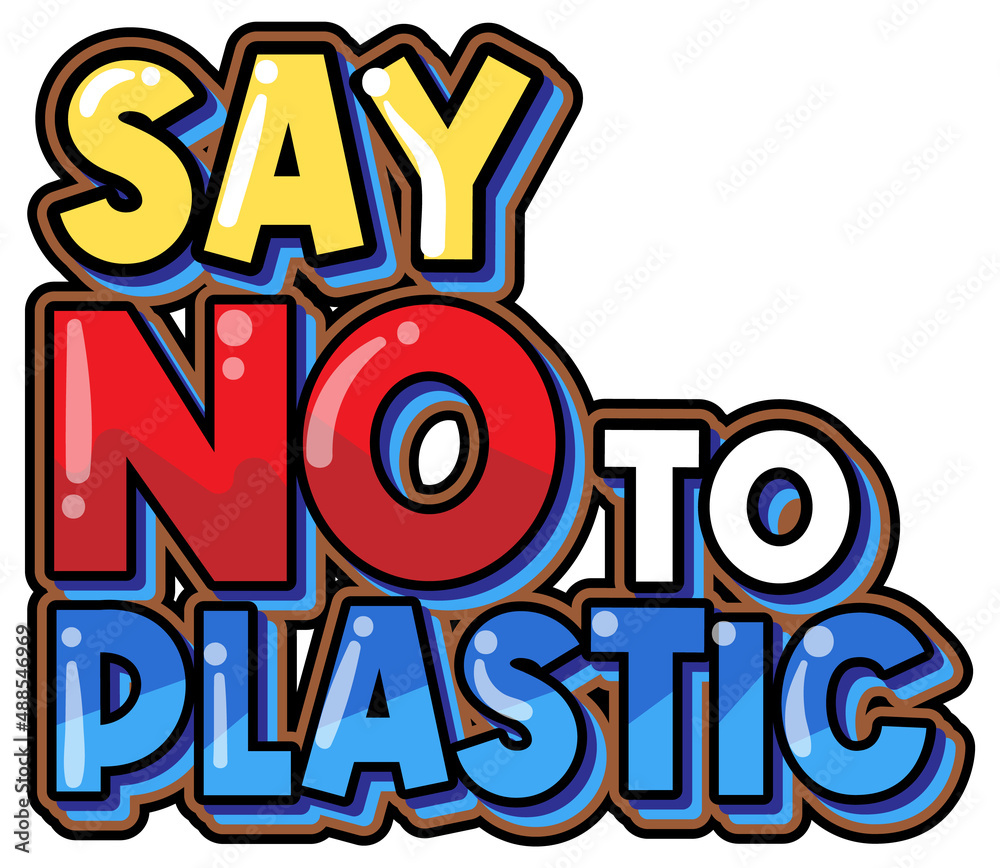 Say No To Plastic typography logo design