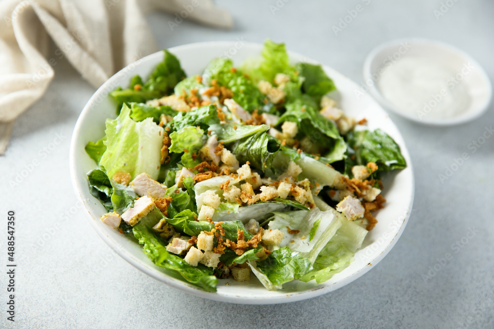 Traditional Caesar salad with chicken Traditional Caesar salad with chicken