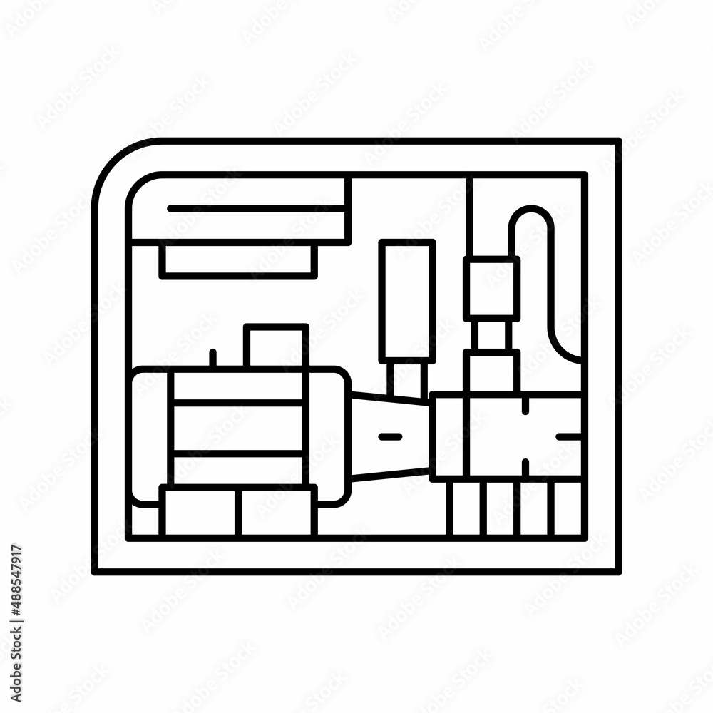 screw air compressor line icon vector illustration screw air compressor line icon vector illustration