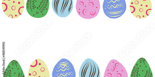 Colored border of Easter eggs.