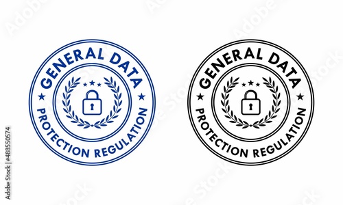 GDPR - General data protection regulation logo template illustration