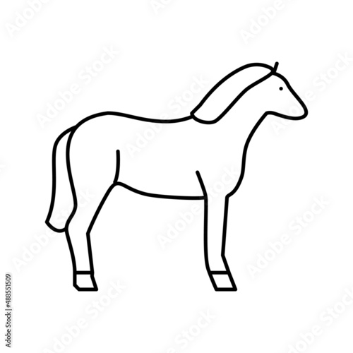 horse animal line icon vector illustration