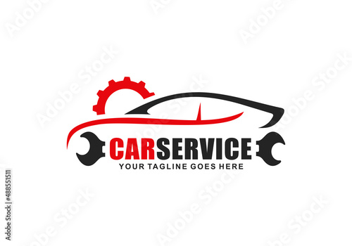 Car service logo design vector illustration. Car repair logo