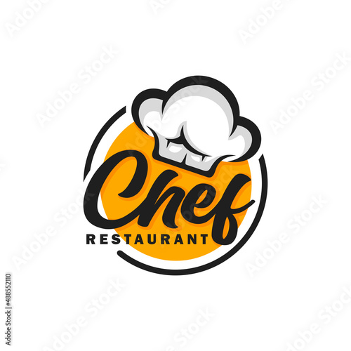 Chef logo design vector illustration. Restaurant logo