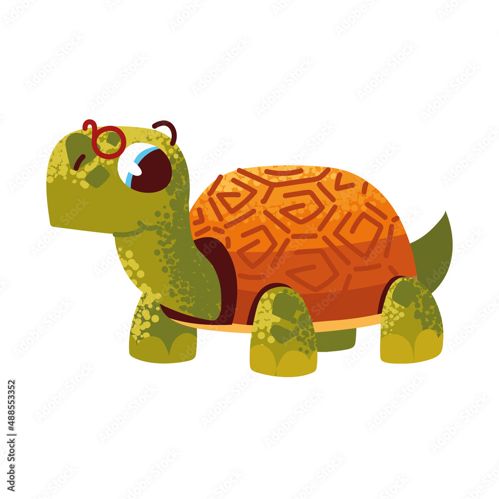Obraz premium cute turtle with eyeglasses