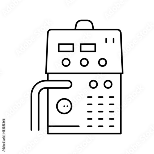 semiautomatic device line icon vector illustration