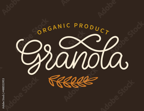 Granola lettering vector logotype