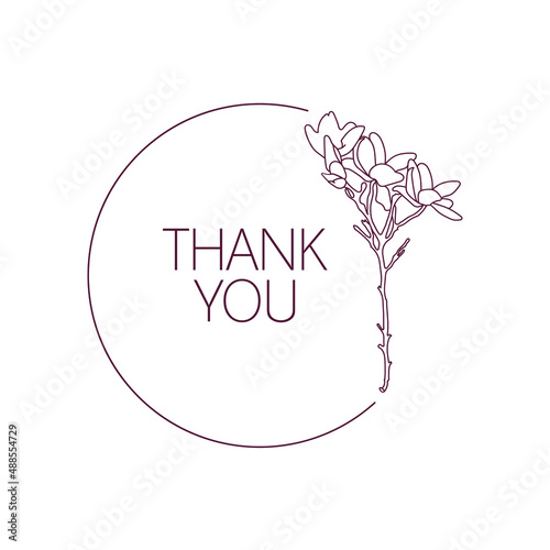 Botanical logo. Decorative vector frame. Holiday element. Elegant flower.