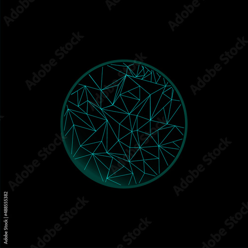 Triangulation of technologies and innovations on a dark background with blue lines