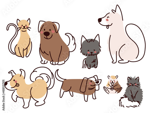 set of pets animals