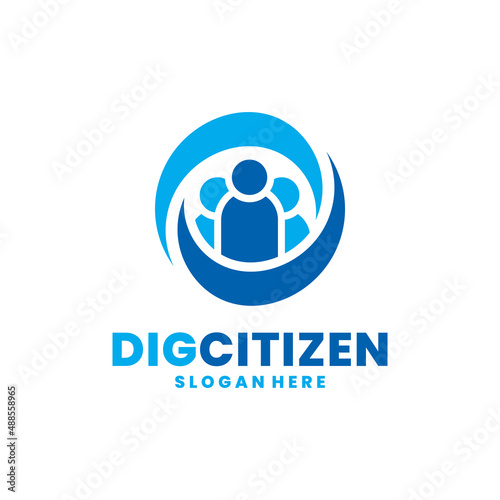 Digital Citizen logo vector. Social technology logo template design concept.