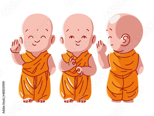 monks in orange robe