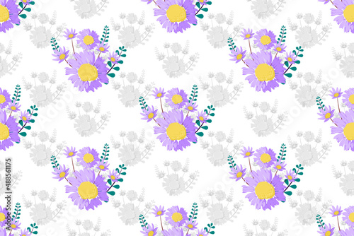 Floral seamless pattern design for fabric textile parapet decoration. Flower hand drawing nature botanical wallpaper. Trending colorful ornament prints vector illustrations background