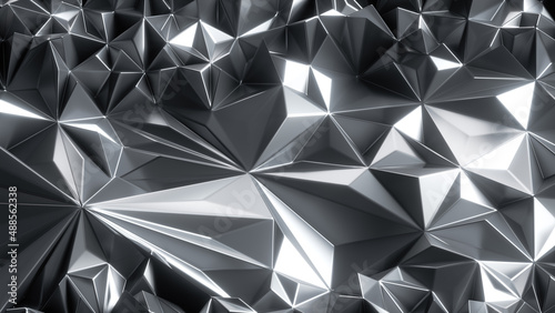 Obraz na plátně 3d render, modern abstract wallpaper, crystallized metallic background with face