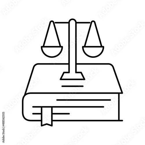 constitution law line icon vector illustration