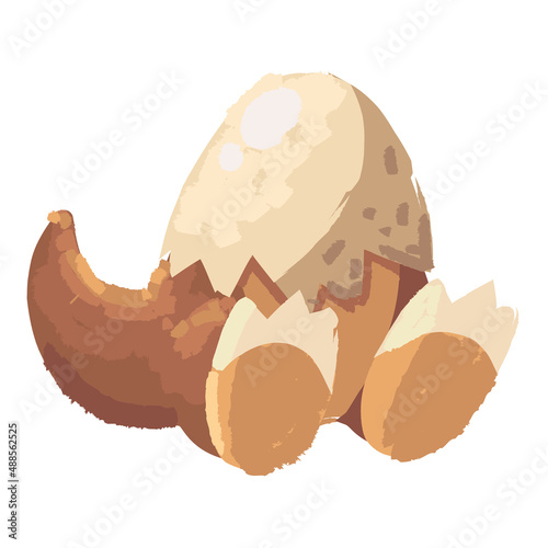 cute dinosaur with eggshell